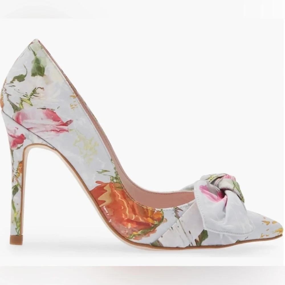 NWT - Ted Baker Ryana Tapestry Pointed Toe Bow Pump (Women) - Size 8.5